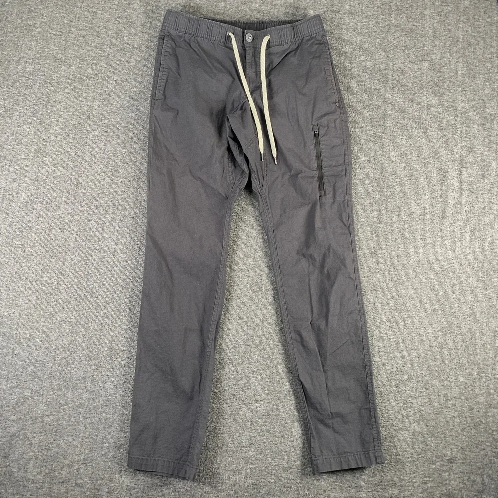 Vuori Ripstop Climber Pants Men Small Gray Drawstring Modern Trousers 32' Inseam